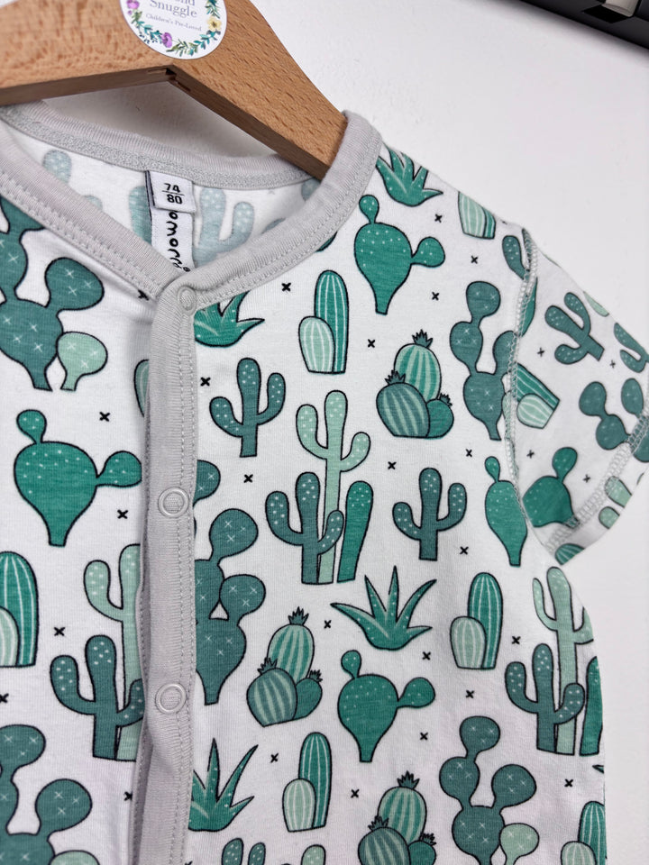 Maxomorra Cactus Romper 74/80 (9-12 Months)-Rompers-Second Snuggle Preloved