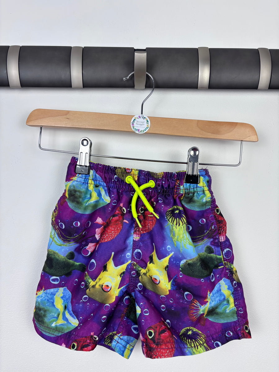 Next Purple Print Swim Shorts 3-4 Years-Shorts-Second Snuggle Preloved