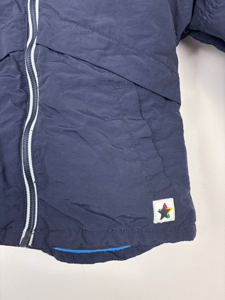 Next Navy Rainbow Lined Coat 12-18 Months-Coats-Second Snuggle Preloved