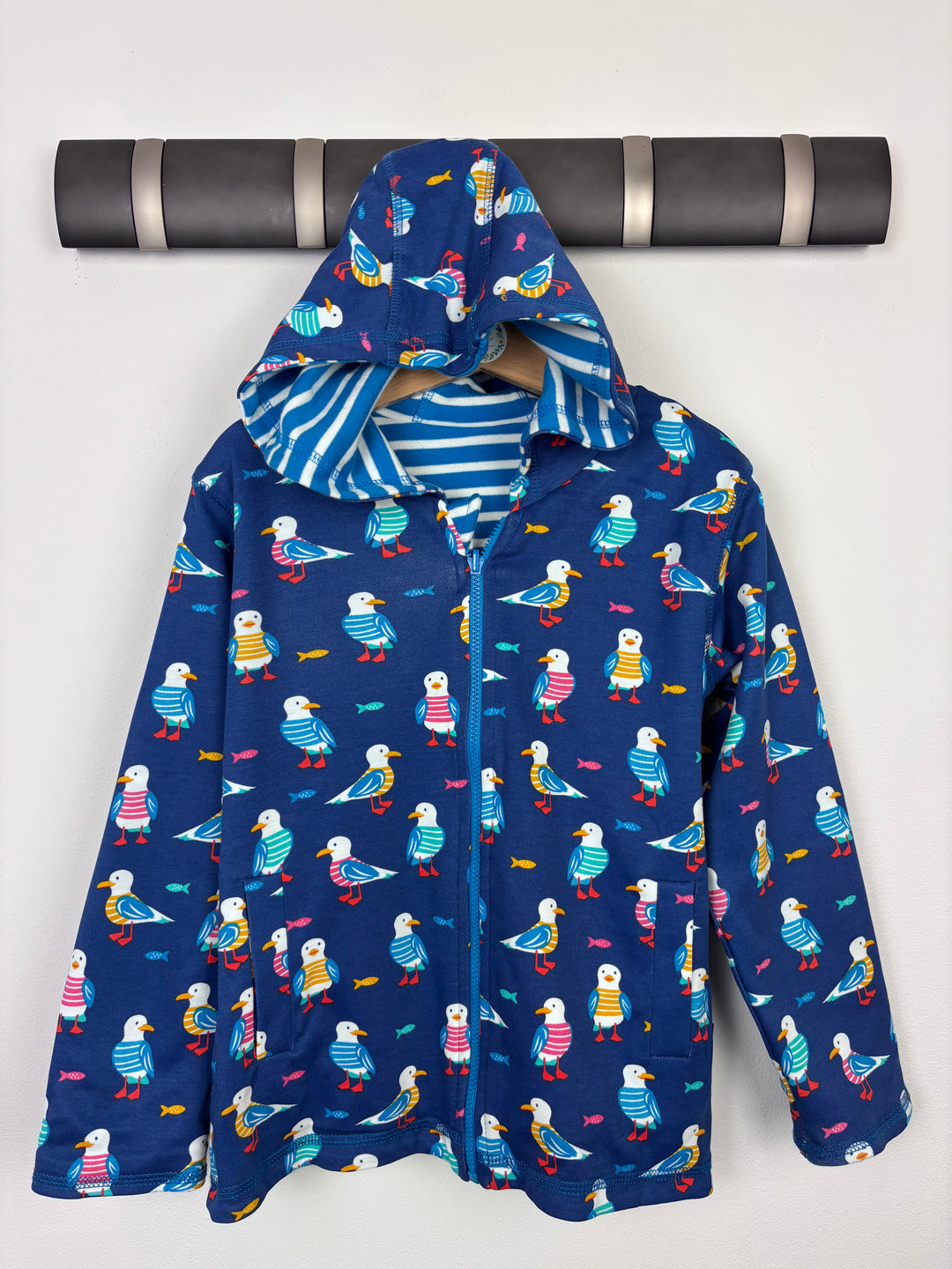 JoJo Maman Bebe Seagull Reversible Hoodie 5-6 Years-Hoodies-Second Snuggle Preloved