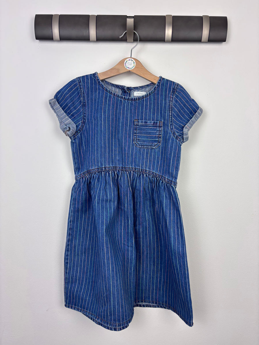 Next Stripe Denim Dress 6-7 Years-Dresses-Second Snuggle Preloved