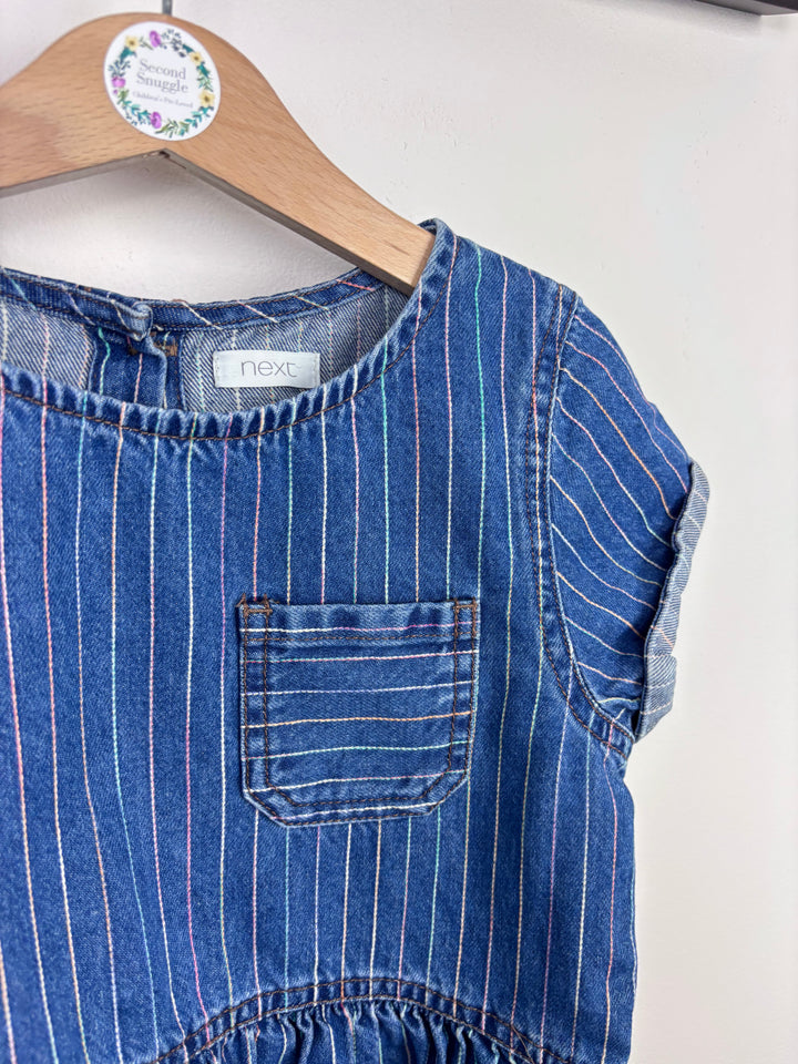 Next Stripe Denim Dress 6-7 Years-Dresses-Second Snuggle Preloved