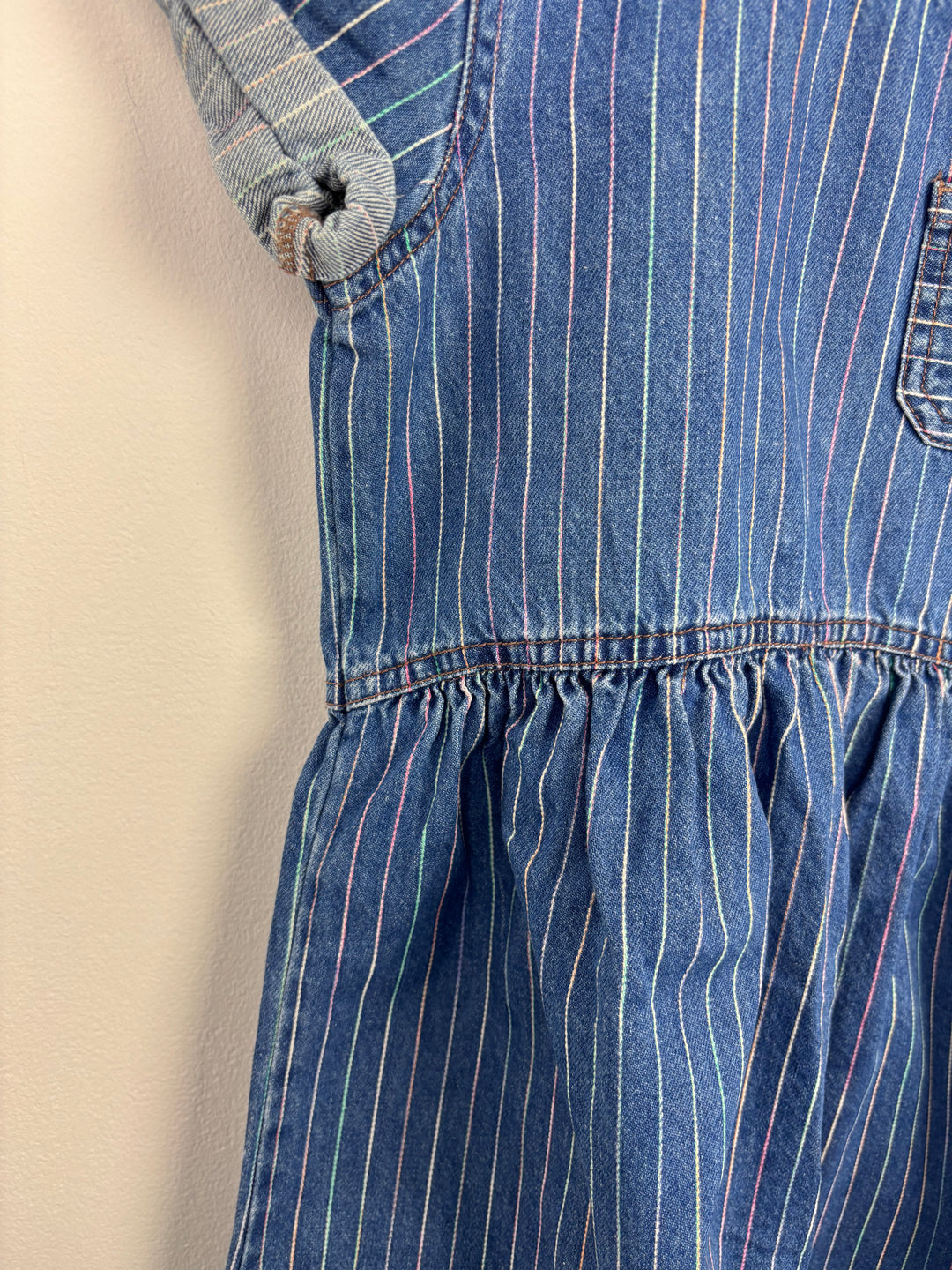 Next Stripe Denim Dress 6-7 Years-Dresses-Second Snuggle Preloved