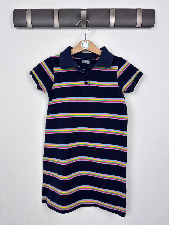 Next Navy Striped Polo Dress 6 Years-Dresses-Second Snuggle Preloved