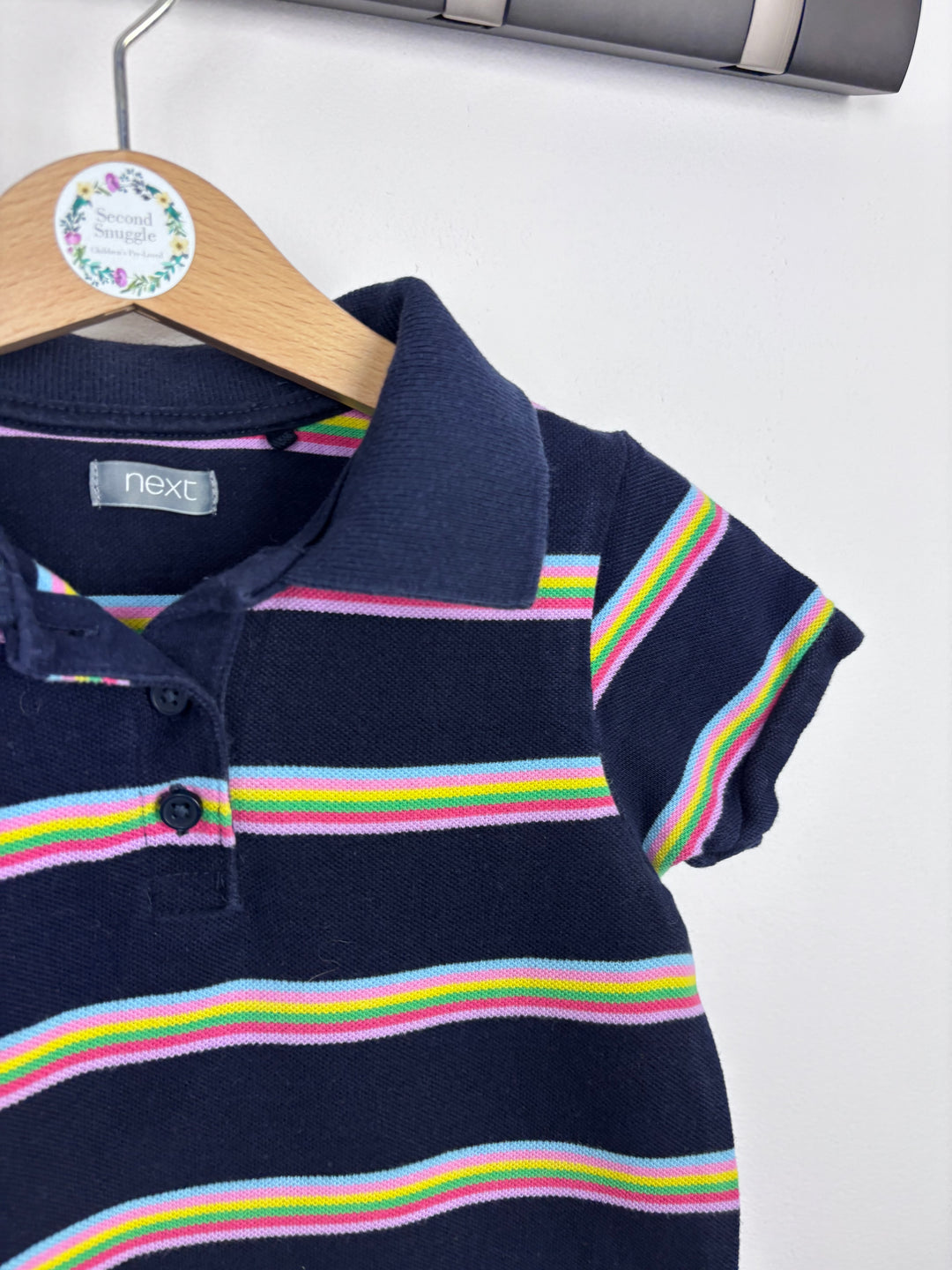 Next Navy Striped Polo Dress 6 Years-Dresses-Second Snuggle Preloved