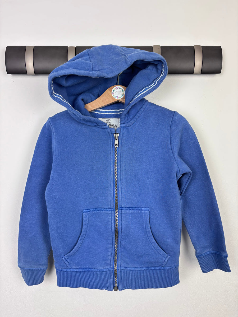 M&S Blue Zip Hoodie 3-4 Years-Hoodies-Second Snuggle Preloved