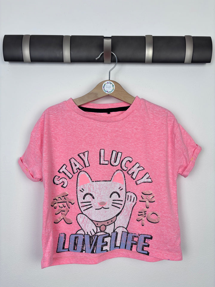 Next Pink Cat T-shirt 6 Years-Tops-Second Snuggle Preloved