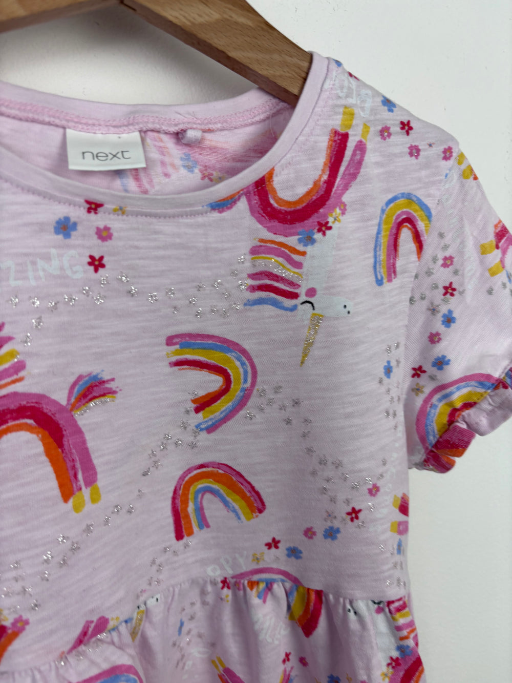 Next Pink Unicorn Dress 6-7 Years-Dresses-Second Snuggle Preloved