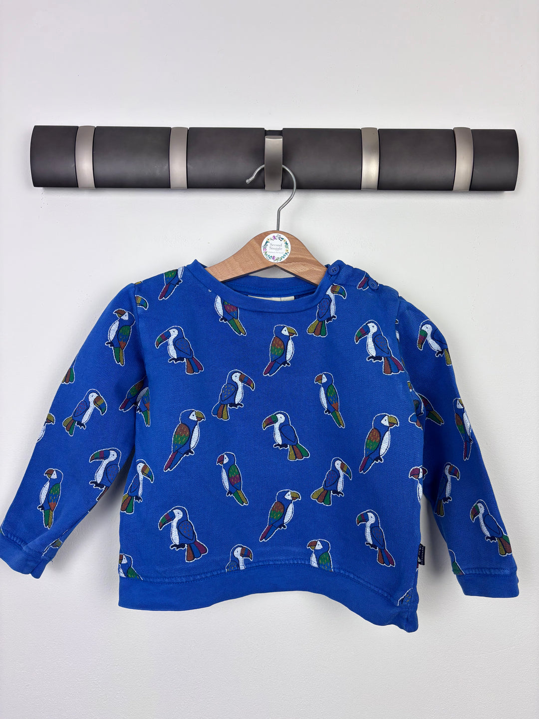 JoJo Maman Bebe Blue Toucan Jumper 2-3 Years-Jumpers-Second Snuggle Preloved