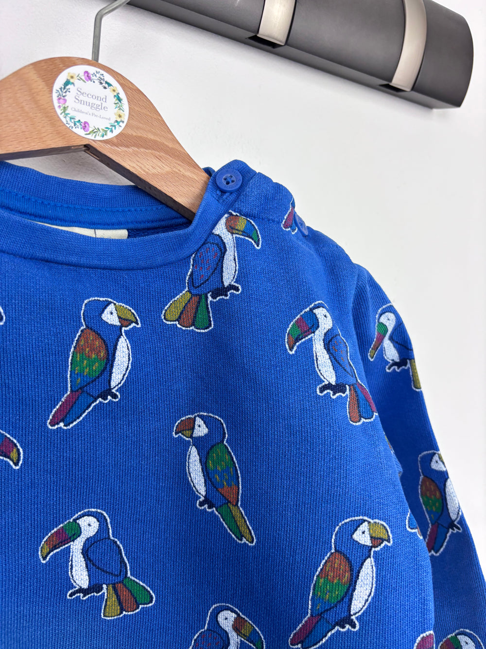 JoJo Maman Bebe Blue Toucan Jumper 2-3 Years-Jumpers-Second Snuggle Preloved