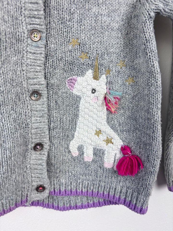 Next Grey Unicorn Cardigan 3-4 Years-Cardigans-Second Snuggle Preloved