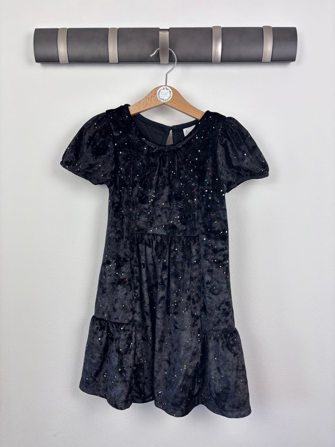 Next Black Velour Dress 3-4 Years-Dresses-Second Snuggle Preloved