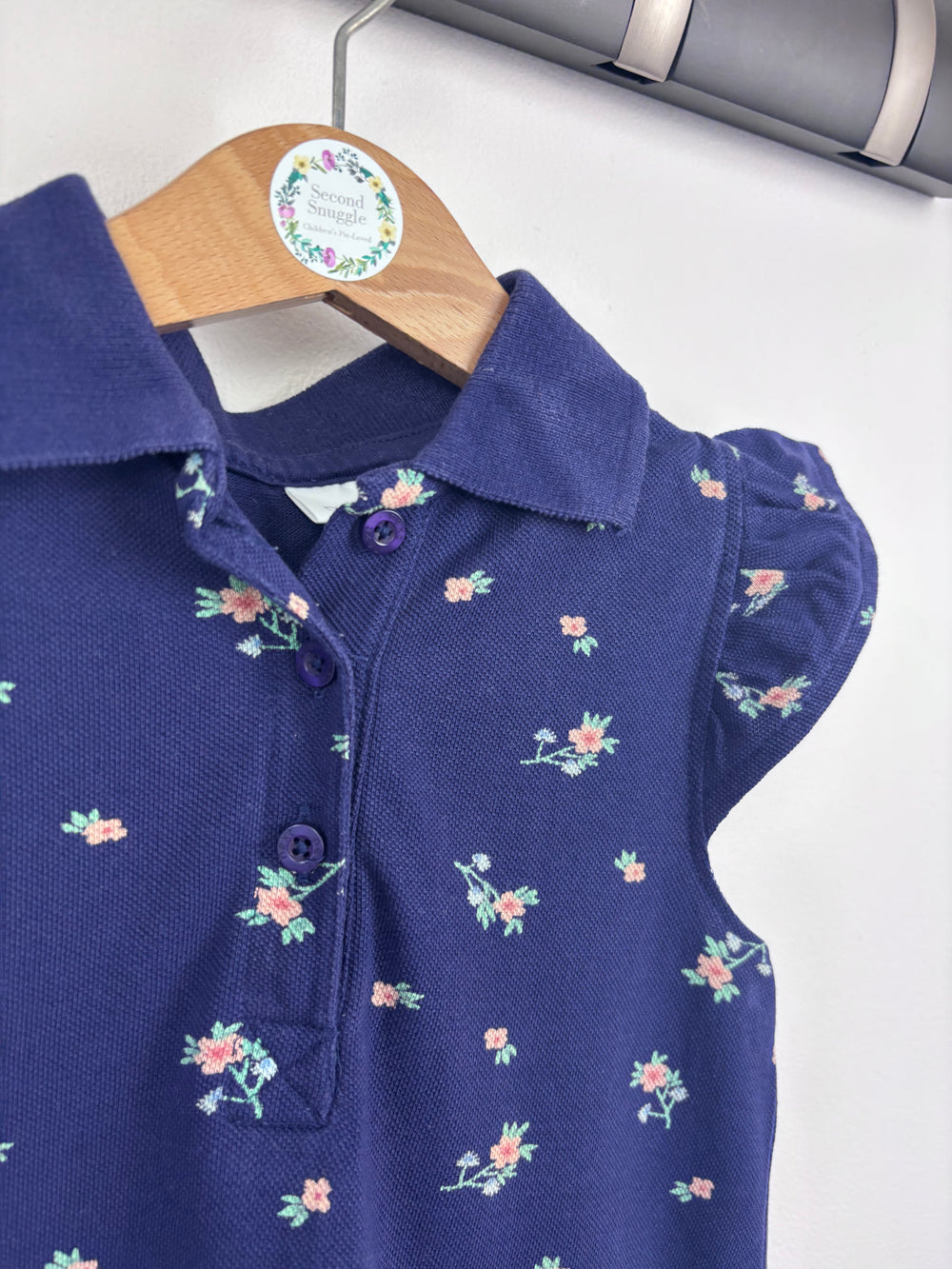 Next Navy Floral Dress 3-4 Years-Dresses-Second Snuggle Preloved