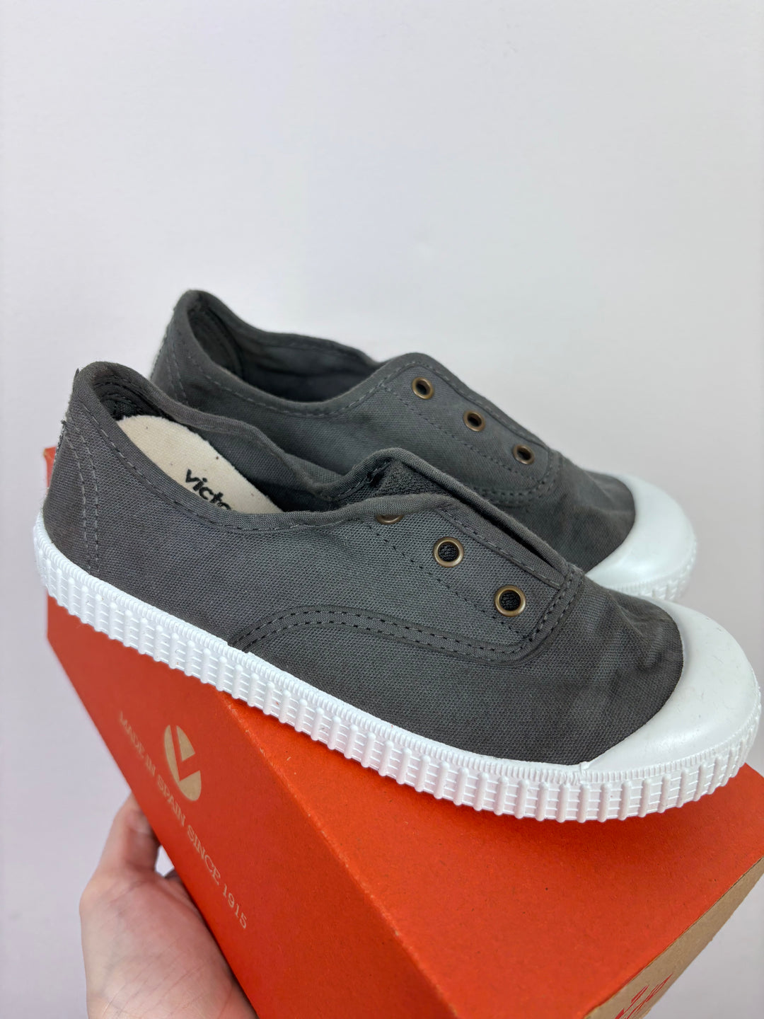 Victoria Dark Grey Canvas Shoes-Shoes-Second Snuggle Preloved