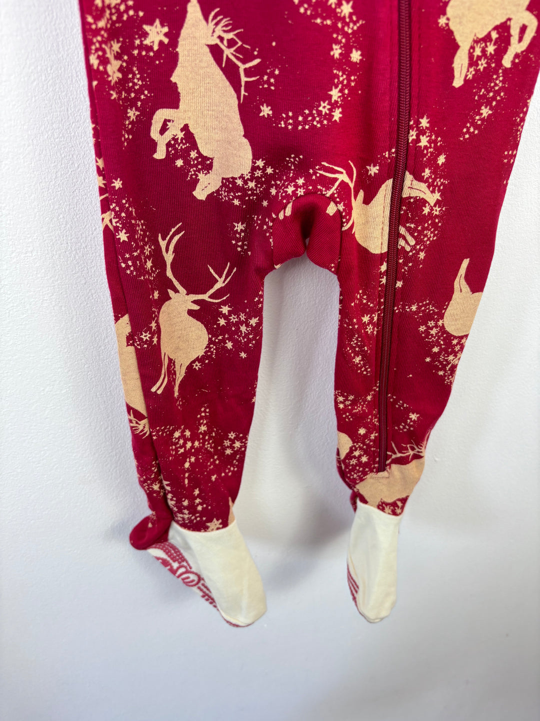 Burt Bees Reindeer Sleepsuit 3-6 Months-Sleepsuits-Second Snuggle Preloved