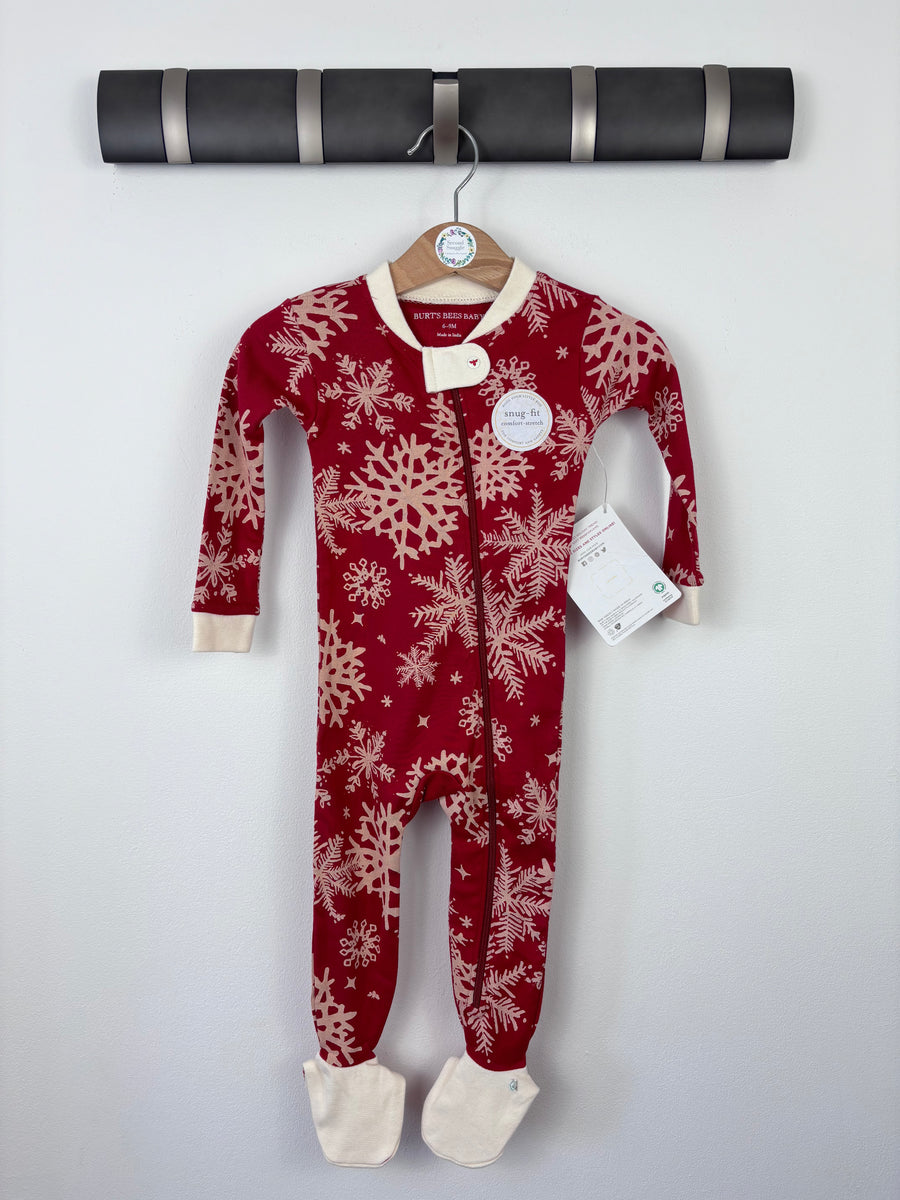 Burt Bees Snowflake Sleepsuit 6-9 Months-Sleepsuits-Second Snuggle Preloved