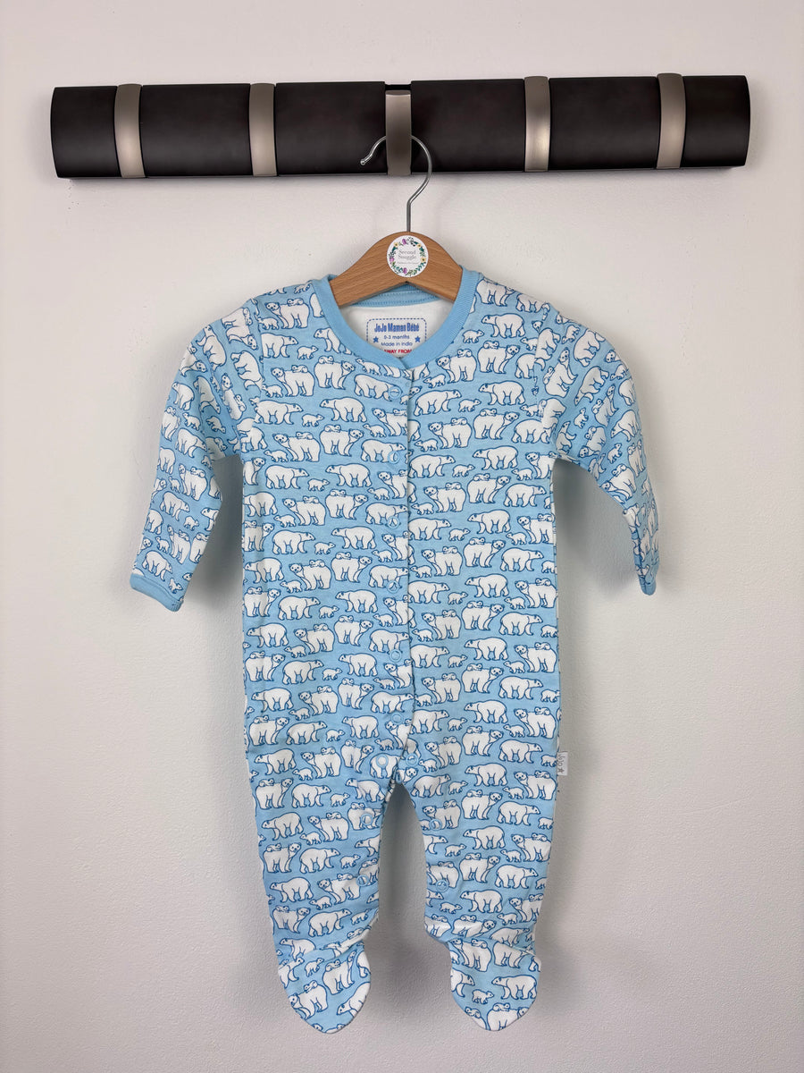 JoJo Maman Bebe Polar Bear Sleepsuit-Sleepsuits-Second Snuggle Preloved