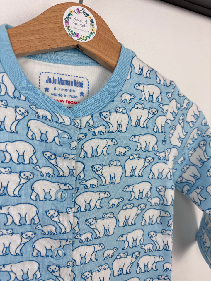 JoJo Maman Bebe Polar Bear Sleepsuit-Sleepsuits-Second Snuggle Preloved