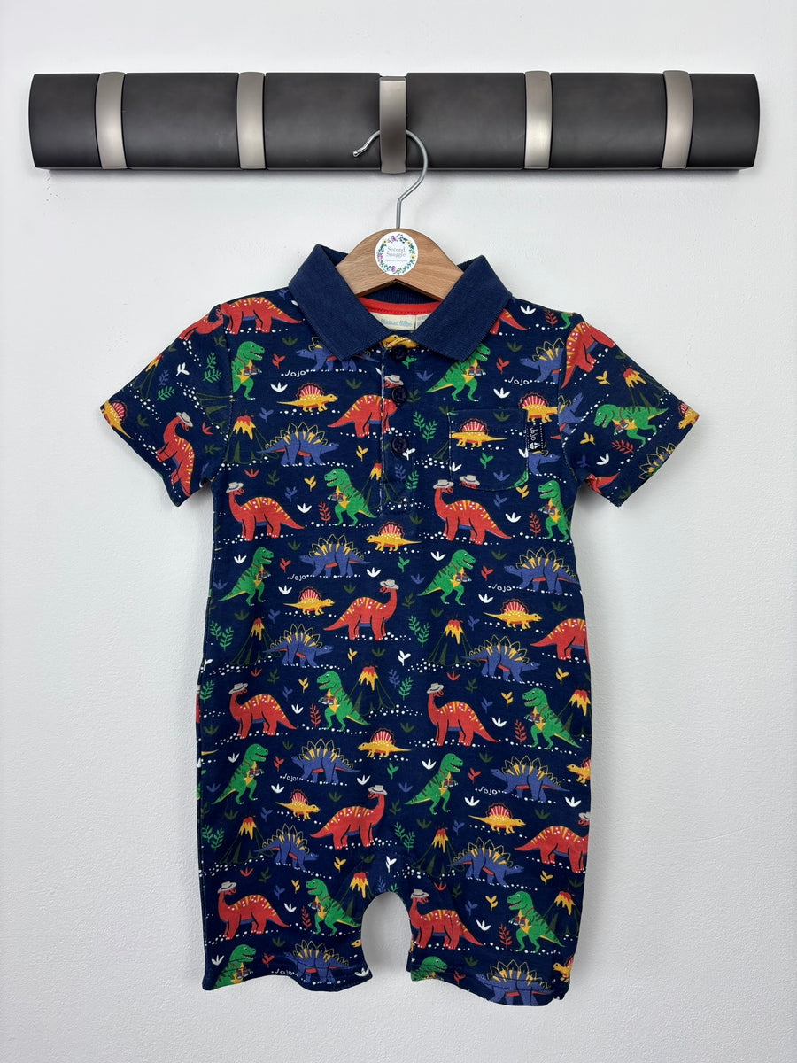 JoJo Maman Bebe Dinosaur Baby Romper-Rompers-Second Snuggle Preloved